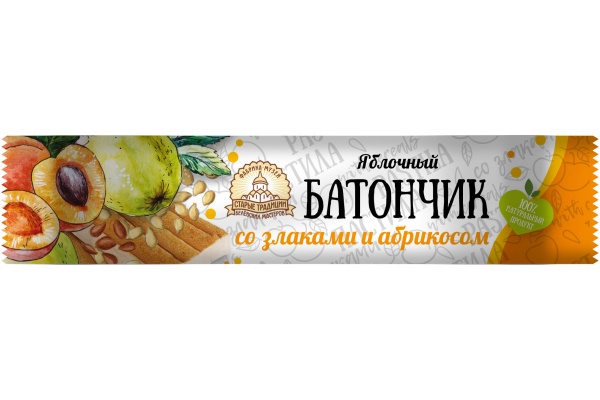 Изделия пастильные "Яблочный батончик" со злаками и абрикосом - Бабушкин Внук